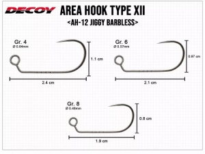Carlige Jig Decoy Jiggy Area Type XII AH-12 Barbless 12buc/plic - Img 3