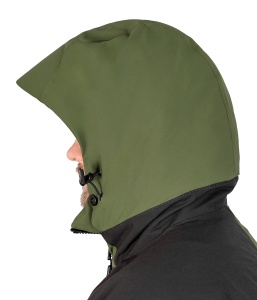 Costum tehnic de iarnă flotabil Graff FLOAT GUARD Fishing Set 215-O-B-7/1 Edition 4.0, în varianta de culori 7/1 cu inserții reflectorizante și design tactic, echipat cu membrană BRATEX de 10.000mm, spumă flotabilă FLOAT și fermoare etanșe YKK VISLON.