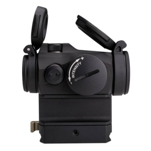 Aimpoint Micro H2 2 MOA montat pe AR15 cu Micro LRP Mount™ și spacer 39mm, red dot compact și rezistent.