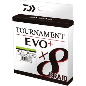 Fir Textil Daiwa Tournament 8X Braid EVO+ Chartreuse 135 m – Împletitură premium în 8 fire, fabricat în Japonia, cu acoperire specială de silicon pentru lanseuri la distanță.
