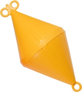 Geamandură biconică de semnalizare EVAL fabricată din polietilenă de înaltă densitate (HDPE), dimensiuni 32x70cm, disponibilă în variantele Hi-Vis portocalie și galbenă, rezistentă la UV și mediu marin.