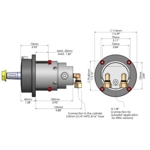 Kit complet de guvernare hidraulică Hydrodrive MF175WTS pentru motoare outboard de până la 175 CP – Sistem marin premium heavy-duty cu valvă No-Feedback, cilindru MC 175WTS, furtunuri de 6m și 3 ani garanție.