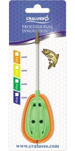Momitor Cralusso Green Rocket Method cu matriță, cu design aerodinamic și culoare verde vibrantă pentru vizibilitate maximă și pescuit method precis