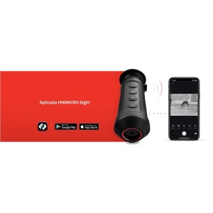 Monocular termic Hikmicro Lynx S LE15S cu senzor 12μm, display OLED 800×600 și rază de detecție 750m – ideal pentru observație nocturnă la vânătoare.