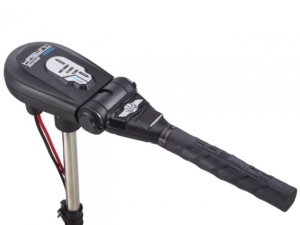 Motor electric Haswing Protruar 3HP 110lb Brushless – vedere laterală, montaj pe oglinda bărcii