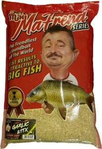 Pungă de nadă premium Benzar Mix MaFrend Series de 1.5kg realizată din cereale procesate și TTX italian de calitate superioară, disponibilă în arome intense precum Usturoi TTX, Ananas N-Butyric și White Carp, ideală pentru pescuitul la crap și amur.
