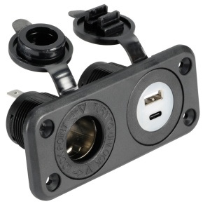 Panou Priză Marină Osculati, USB Tip A și C, Priză Brichetă 12/24V