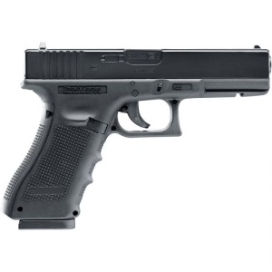 Pistol airsoft CO2 Umarex Glock 22 Gen4 6mm cu licență oficială GLOCK, glisieră metalică și energie sub 2 Jouli.
