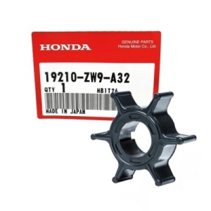Rotor pompă apă Honda BF8/BF10/BF15/BF20 – Piesă de schimb originală pentru motoare de barcă 4T, cod OEM 19210-ZW9-A32, cu 6 pale, diametru interior 16.20mm, diametru exterior 45.60mm și lățime 14.80mm