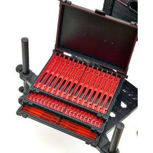 Daiwa Tournament 800 Seat Box Black – Performanță profesională și stabilitate System 36, într-un design modular creat pentru a domina malul apei
