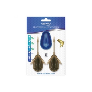 Set Method Feeder + Matriță Cralusso Double Chance 2+1 buc, conceput pentru pescuit cu două momeli diferite, nădire eficientă și lansări precise.