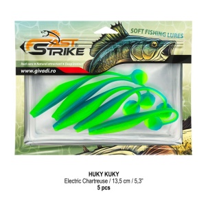Shad soft Fast Strike Huky Kuky 13.5cm 5bucati plic blister rigid pentru salau si stiuca.