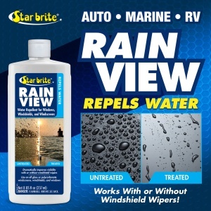 Solutie tratament hidrofob parbriz barca Star Brite Rain View 237ml pentru imbunatatire vizibilitate pe timp de ploaie