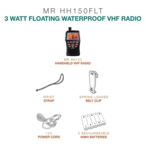 Statie VHF portabila Cobra Marine MR HH 150 FLTE 3W corp plutitor cu ecran LCD iluminat si etanseitate IPX7.