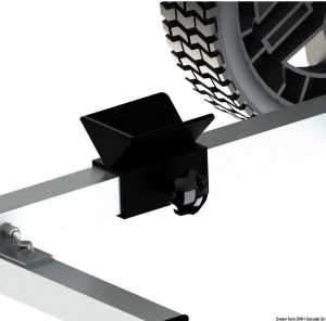 Suport de motor ultra-ușor și pliabil Odesea XT-65 (Osculati) – Stand mobil din aluminiu anodizat și inox, greutate 4Kg, capacitate 60KG / 25CP, cu roți pliabile integrate.