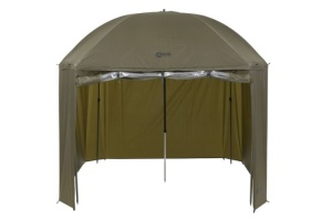 Umbrelă cu paravan Mivardi Session XL 220cm, ideală pentru protecție împotriva ploii, vântului și soarelui în sesiunile de pescuit.