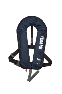 Vesta Salvare Eval SIMI 160N Autogonflabilă – Detaliu mecanism automat MK5, cataramă din oțel inoxidabil și design ergonomic pentru siguranță maximă pe ambarcațiuni.