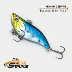 Vobler Fast Strike Kenshin Sinking Vib 5.5cm 14.5g Blue Silver