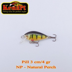 Vobler Kenart Pill 3cm 4g Sinking Natural Perch