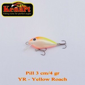Vobler Kenart Pill 3cm 4g Sinking Yellow Roach