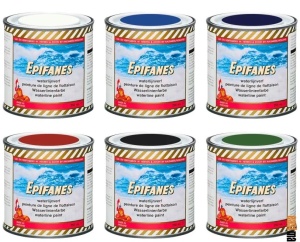 Cutie vopsea marină lucioasă pentru linia de plutire Epifanes Waterline Paint 250ml pentru bărci cu motor și veliere.