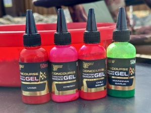 Aditiv Gel Benzar Concourse Method Smoke Twister 50ml – gel dens cu efect „smoke”, dispersie lentă și atractanți puternici, ideal pentru method feeder și pescuit pe ape cu presiune ridicată.