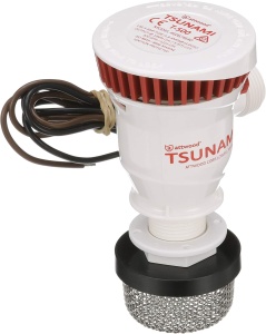 Kit Aerator Livewell Attwood Tsunami T-500 – Sistem complet de recirculare cu pompă T500, sită inox, cap spray reglabil și accesorii de montaj pentru bazinele de pește.
