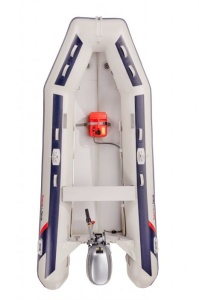 Barcă gonflabilă Honda Honwave T38-IE3 3.80m cu podea Air V-Floor, ușoară și stabilă, destinată pescuitului și activităților nautice recreative.