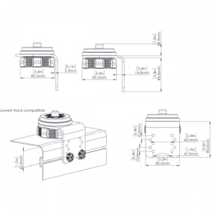 Bază Universală Railblaza Gunnel Track Mount HEXX – Platformă robustă din aluminiu pentru montarea accesoriilor heavy-duty pe șinele laterale ale ambarcațiunilor.