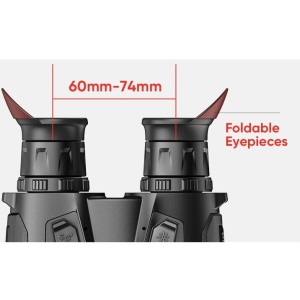 Binoclu multispectral Hikmicro Habrok 4K HE25LN cu cameră termică 256×192, vizual 4K UHD, zoom 5.5–22x60, LRF 1000m, IR 940nm și memorie 64GB – ideal pentru vânătoare în câmp și pădure.