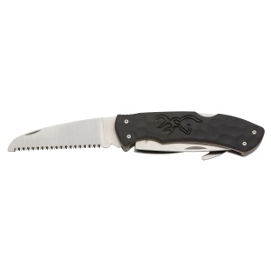 Briceag Browning Primal Kodiak 3 – Sistem cu 3 lame pliabile (Drop Point 89mm, Guthook, Fierăstrău), oțel inox și mâner cauciucat anti-alunecare