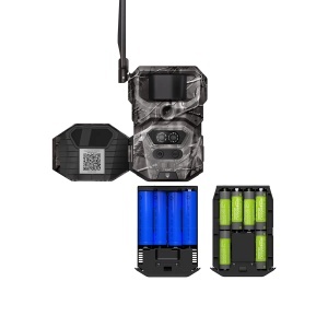 Cameră video night vision 4G HIKMICRO Trail Camera T16 cu senzor 24MP, sistem de lentile cu FOV dual 60°/100°, senzori PIR duali de 0.4s, LED-uri IR invizibile 940nm, transmisie prin aplicația SightApp și stocare internă de 64GB.