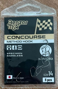 Cârlige Benzar Mix Method Carp Devil cu tijă Curve Shank, microspin extrem de ascuțit și ochet înclinat, fabricate în Japonia de Maruto, ideale pentru pescuitul method feeder la crap cu monturi Hair Rig