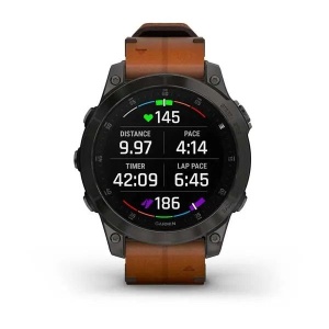 Ceas Garmin Epix Gen2 Sapphire - Black Titanium Cu Brăţară De Piele Chestnut - Img 10
