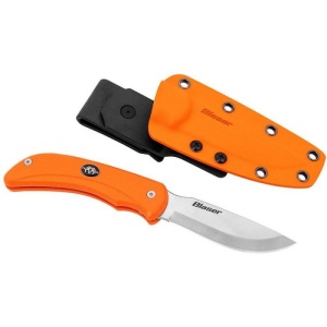 Cuțit vânătoare Blaser R8 Ultimate portocaliu cu lamă rotativă Sandvik 12C27 și teacă Kydex de înaltă vizibilitate