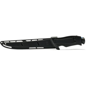 Cuțit de filetat Mustad – Lamă teflonată și curbată de 20.3cm, mâner verde super moale pentru aderență maximă și flexibilitate medie.