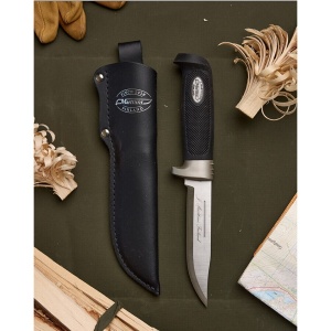 Cuțit Marttiini Condor Big Game cu lamă de 130 mm, mâner cauciucat și teacă din piele – robust, sigur și perfect pentru vânătoare și activități outdoor