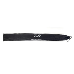 Umbrelă Pătrată Daiwa Square Umbrella 250cm – Detaliu structură flexibilă din fibră de sticlă, material 210D Nylon impermeabil și inele D pentru ancorare sigură pe mal.