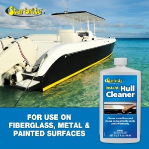 Star Brite Instant Hull Cleaner – Soluția rapidă care redă albul impecabil al chilei tale, eliminând instantaneu oxidarea și petele de pe linia de plutire fără efort fizic.