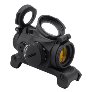 Aimpoint Micro H2 2 MOA cu montură Blaser Saddle instalat pe carabină Blaser, red dot compact pentru vânătoare la goană.