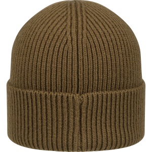 Fes tricotat din lână Blaser Tommy Rib Dark Olive cu manșetă lată și logo Argali metalic.