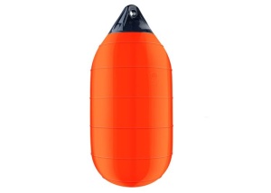 Geamandură Gonflabilă Roșie Polyform HL2, Formă Cilindrică Hidrodinamică cu Nervuri, Valvă V10, Flotabilitate 30.5kg