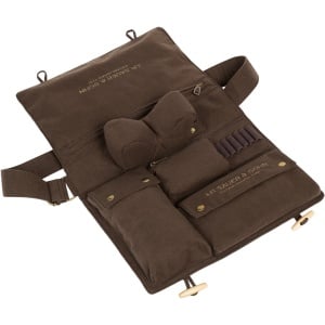 Geantă accesorii vânătoare Sauer Brown cu suport de pușcă detașabil și 6 bucle exterioare pentru cartușe.