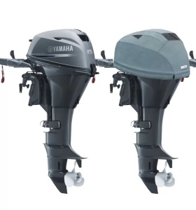 Husa Cap Motor Yamaha Ventilata Oceansouth, Motor 2 Cilindri 15-20 CP (Model Carburatie / Injectie Clasic), An 2007-Prezent, Gri