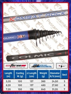 Lanseta Bologneaza Colmic Kombat Rock 6.20m 100g - Img 2