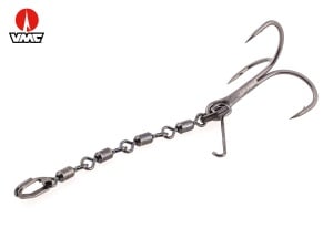 Montura VMC Pike Chain – stinger compact și rezistent, cu ancoră VMC 7547 Hybrid 1X, ideal pentru montarea Lead Head Mustache