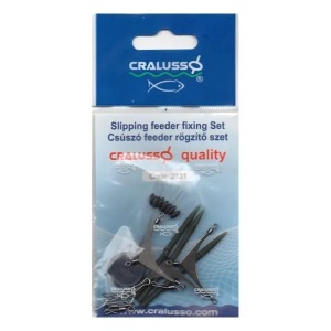 Montură feeder culisantă Cralusso, set complet pentru fixarea corectă a coșulețului momitor pe linia principală.