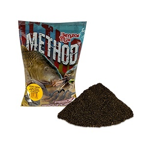 Nada Benzar Method Mix 800g – groundbait proteic premium pentru method feeder, cu făină de pește și pelete de calitate, aderență excelentă și atracție rapidă pentru crap mare.