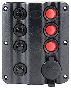 Panou Electric 12V Seria WAVE Osculati cu Sigurante Automate si Priza Bricheta IP54