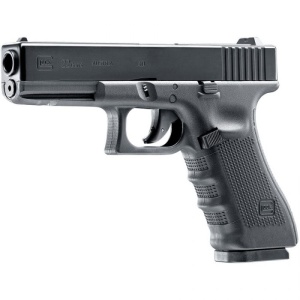 Pistol airsoft CO2 Umarex Glock 22 Gen4 6mm 14 BB energie 2J glisieră metalică licență oficială